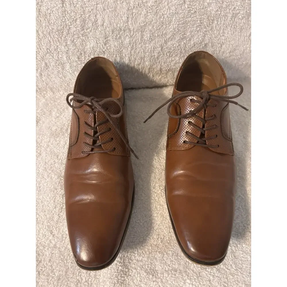 GUESS GMSULLEN-R Mens 10.5M Cognac Brown Lace Up Derby‎ Dress Shoes